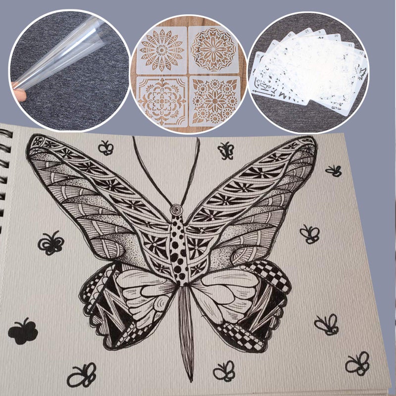 Aulufft 15 Pcs 7.5 mil Blank Stencil,12" x 12" Milky Translucent PET Stencils Sheets,Square Stencil Template Reusable Template Material for Making Your Own Stencils - Image 3